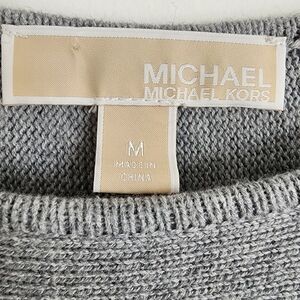 Michael Kors Silver Zipper Gray Knit Sweater
